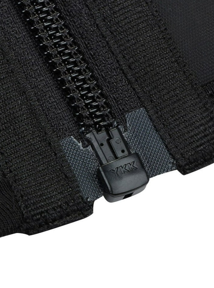 Latex Waist Cincher with Zipper and Adjustable Belt