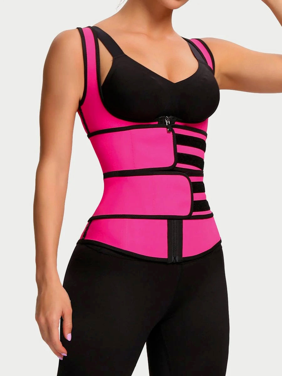 Latex Vest Shaper Double Belts With Zipper