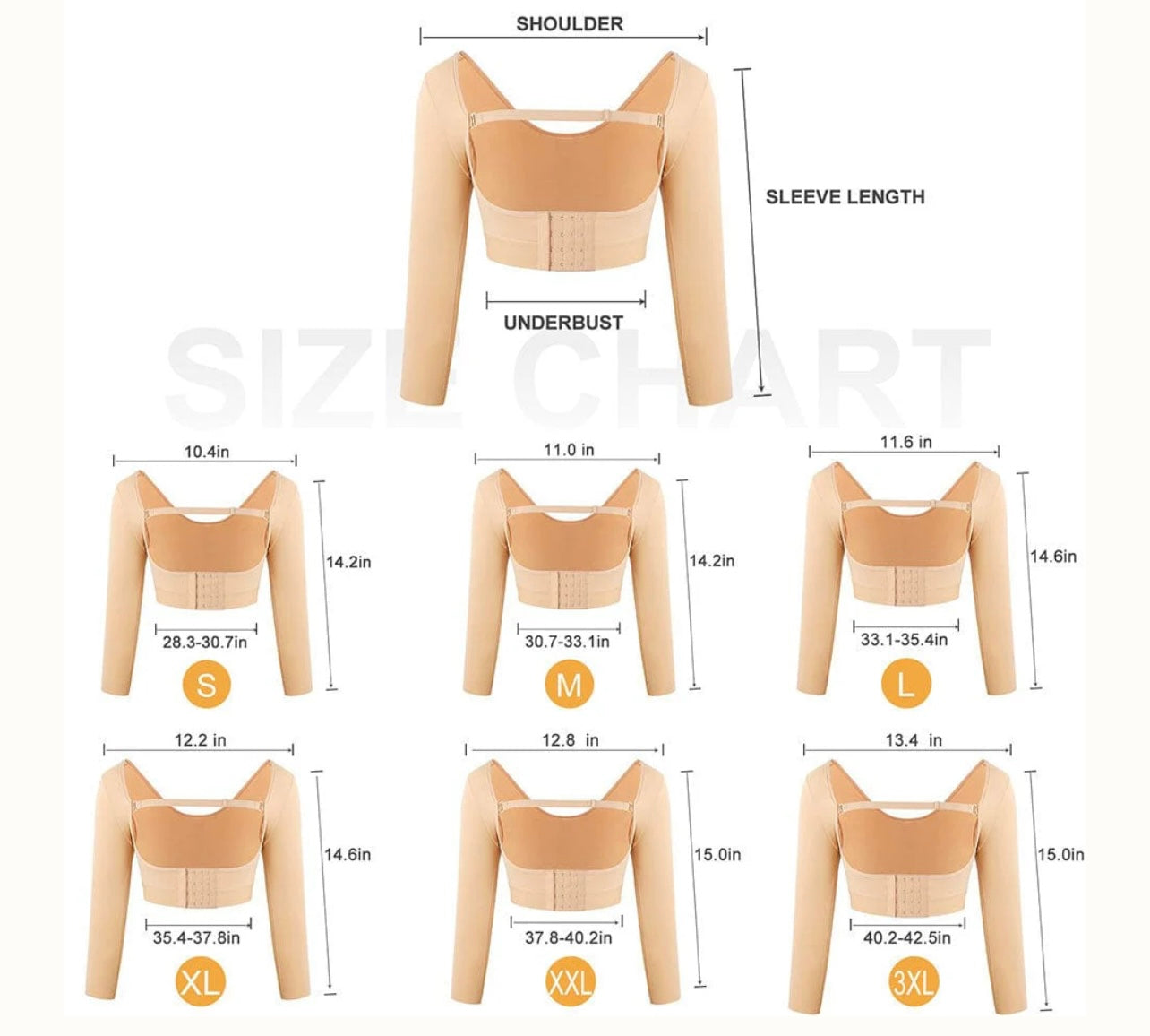Natural Postsurgical Shaping Anti-Shake Chest Elastic Hook Adjustment Top Breathable Shaperwear